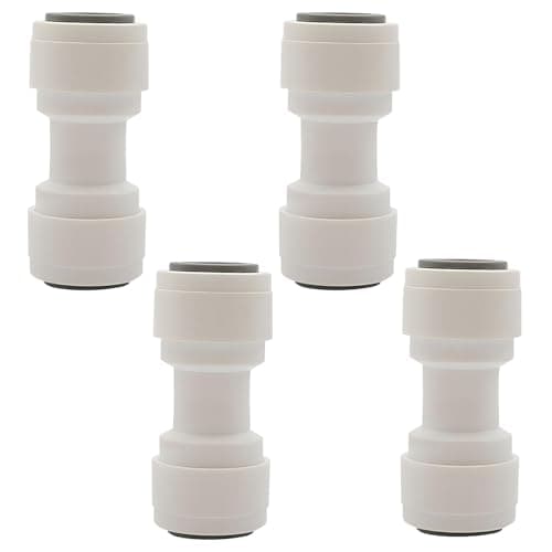 Image of 4pcs 10mm Push Fit Straight Coupler, White Water Pipe Connector. Replacement for PM0412E, WS1204, Quick Connect Fitting for Plumbing.