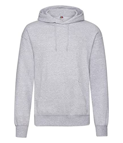 Image of FRUIT OF THE LOOM Men's Classic Hooded Sweatshirt, Heather Grey, XXL UK