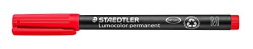 Image of STAEDTLER 317-2 Lumocolor Permanent Pen, Medium Line Width, 1.0mm - Red (Box of 10)