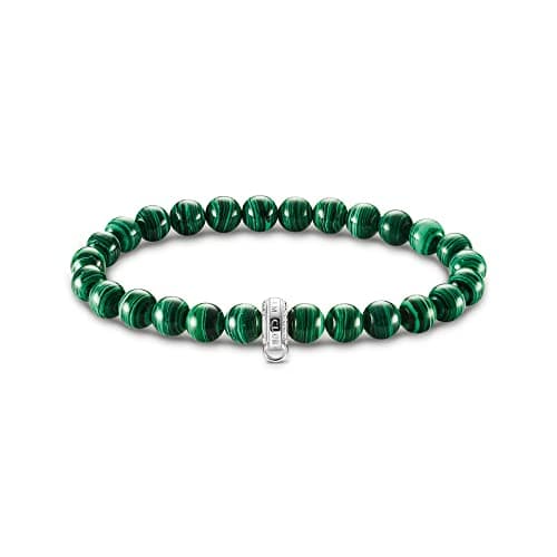 Image of Thomas Sabo charm bracelet green stones 925 sterling silver X0284-475-6-L19