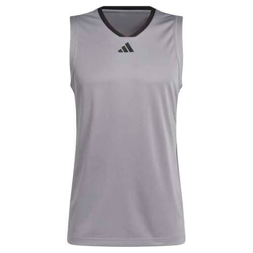Image of adidas Men's Basketball Legends Tank, Grey Three/Black, L
