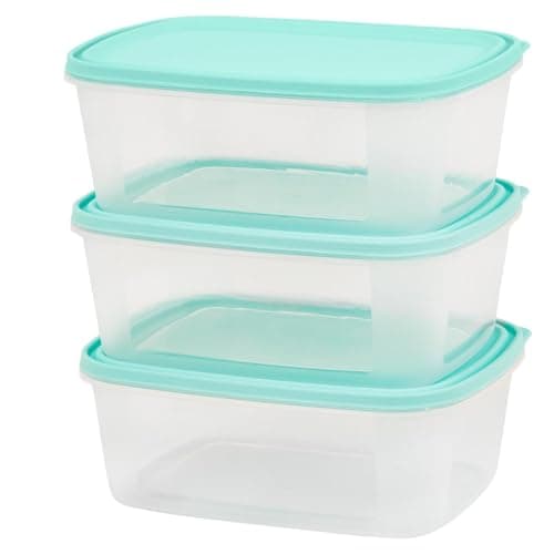 Image of Wham Everyday Food Box & Lid 2Ltr Clear/Assorted (Pack 3)