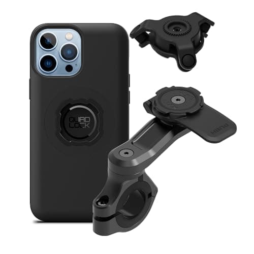 Image of Quad Lock Motorcycle Handlebar Phone Mount PRO Kit with Vibration Dampener and iPhone 13 Pro Max MAG Case