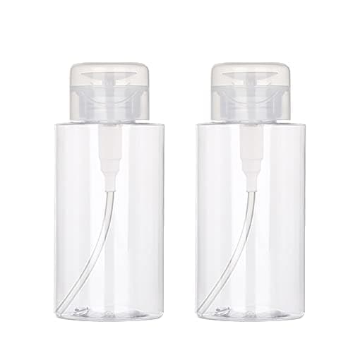 Image of Shakeel 2pcs 200ml Nail Polish Remover Pump Bottle Dispenser, Clear Plastic Container for Makeup Remover