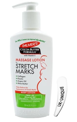Image of Palmer’s Cocoa Butter Formula 250ml – Cocoa Butter Stretch Mark & Scar Removal Cream and Body Moisturiser for Dry Skin, with Cosmetic Spatula for Mess-Free Application. (1, 250ml)