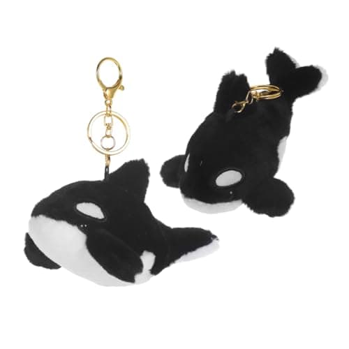 Image of 2PCS Plush Orca Whale Keychain, Simulation Whale Plush Toys Key Chain Cute Marine Animal Keyring Sea Pendant for Ocean-Loving Kids Backpacks