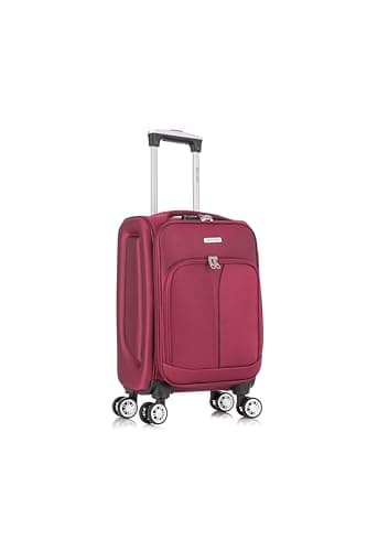 Image of Cabin Carry on Suitcase 20" Lightweight 4 Wheels Spinner 3-Digit Combination Lock Soft Shell Luggage Hand Luggage Flight Bag for EasyJet Ryanair Birtish Airways and All Other Airlines 55x35x20