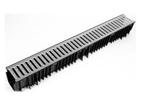 Image of Clark Drain CD415 Storm Drainage Channel with Galvanised Grate - 1 metre