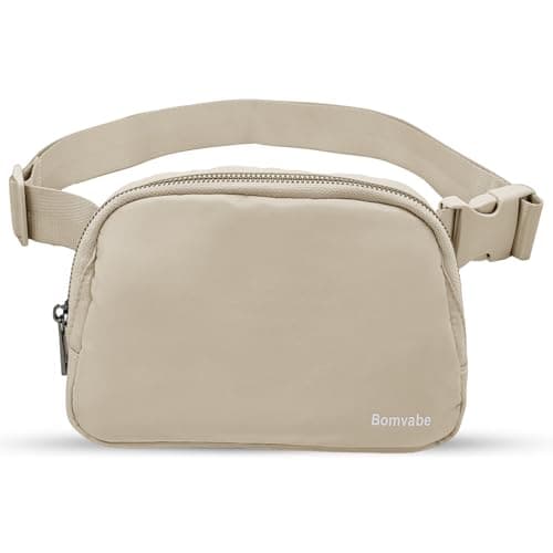 Image of Bomvabe Fanny Pack for Women Teens Girls, 1L Everywhere Belt Bag with Adjustable Strap 32"to 51", Small Bum Bag Beige for Ladies with Multi Pockets, Crossbody Bag Lightweight for Travel Sport Running