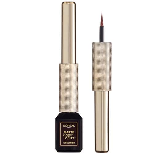 Image of L'Oréal Paris Matte Signature Liquid Eyeliner, Waterproof, Super Intense Color, Ultra-Precise Felt Tip & Textured Grip for Effortless Control, Shade: 03 Brown