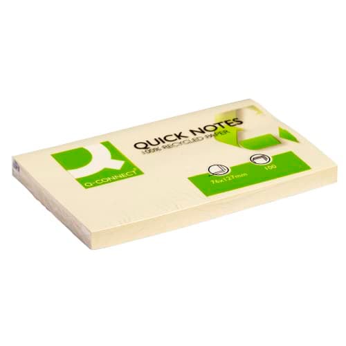 Image of Q-Connect Quick Notes Recycled 76x127mm Yellow (Pack of 12) KF05610