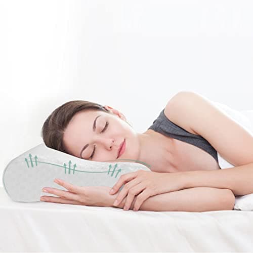 Image of Good Nite Memory Foam Pillow Neck Support Pillows Orthopaedic Cervical Soft Deep Sleep for Side Sleepers and Back with Washable Cover 60 x 35 cm White