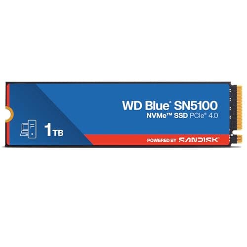 Image of WD Blue SN5100 NVMe SSD 1TB (Up to 7,1000 MB/s read speeds, M.22280, PCIe Gen 4.0, n Cache 4.0, SANDISK 3D CBA NAND technology, Acronis True Image data migration software) POWERED BY SANDISK