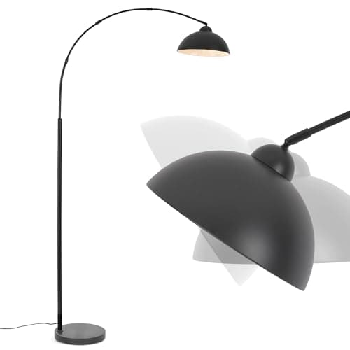 Image of LuminexDesigns Arc Floor Lamp for Living Room 204cm, 5-Minute Easy Assembly, Heavy 5kg Metal Base, E27 Standing Lamp, Black Floor Lamp for Reading & Relaxing (Bulb Not Included)