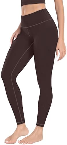 Image of MIRITY High Waist Leggings for Women - Full Length Buttery Soft Workout Stretchy Yoga Pants Chocolate Brown