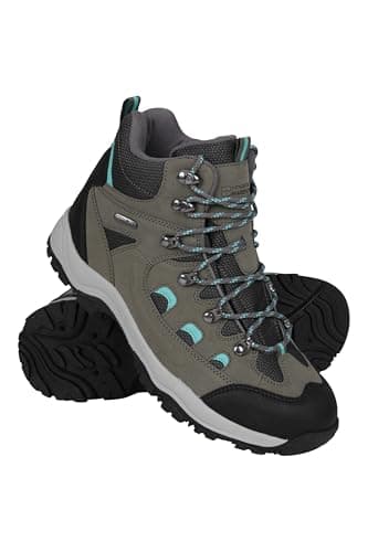 Image of Mountain Warehouse Adventurer Womens Boots - Waterproof Rain Boots, Synthetic & Textile Walking Shoes - For Spring Summer, Hiking & Trekking Dark Khaki Adult Shoe Size 6