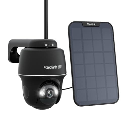Image of Reolink 4K PT Solar Security Camera Outdoor Wireless, Works with Amazon Alexa, Home Hub Compatible, Color Night Vision, 2.4/5GHz WiFi, No Subscription Security Camera, Argus PT Ultra +Solar Panel-B