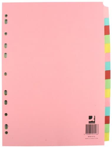 Image of Q-Connect A4 15 Part Subject Divider KF01516 - Multicolor