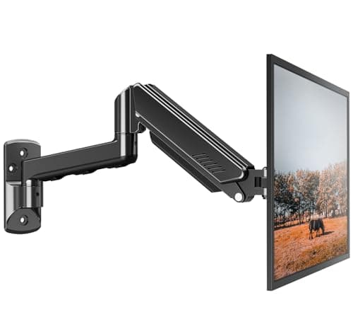 Image of ELIVED Monitor Arm Wall Mount for 13-32 Inch Screens, Gas Spring Arm Holds up to 9KG, Adjustable Tilt Swivel Rotation, Heavy Duty Wall Mounted Arm, VESA 75 & 100 mm, EV023