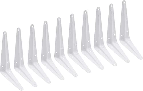 Image of TERF® London Shelf Bracket White 150mm X 125mm (6 X 5 inch) Wall Mounted Shelving Support Corner Brackets Book Shelf Bracket Floating Shelve Bracket and Multi Purpose Use - Pack of 10