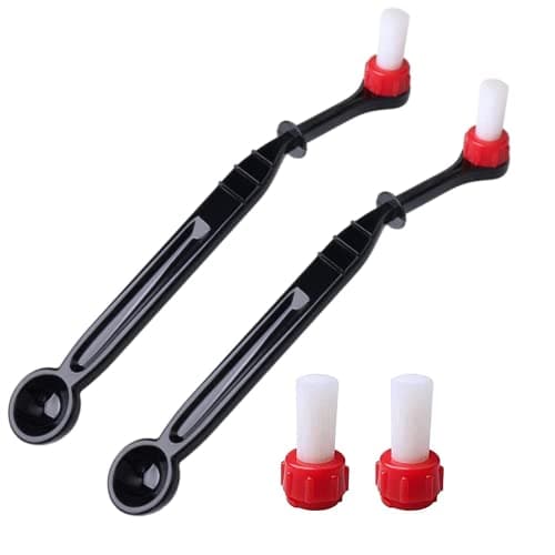 Image of CGJIANG 2 Pcs Coffee Brush With 2 Replaceable Heads - Machine Cleaning Nylon Anti-Scalding Stiff Brush for Home and Office