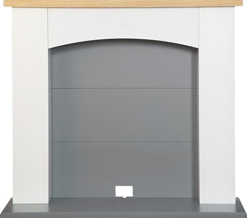 Image of Adam Huxley Electric Stove Fireplace in Pure White & Grey, 39 Inch