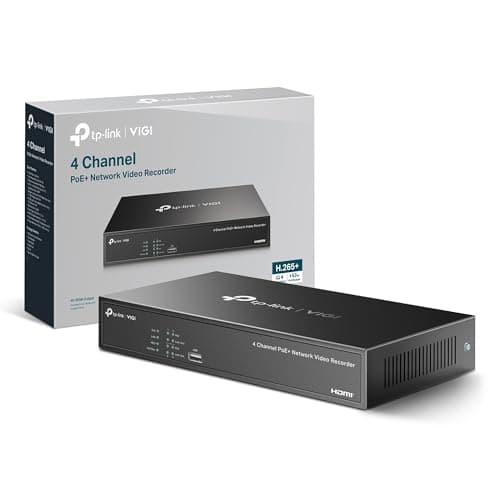 Image of VIGI NVR1004H-4P 4 Channel PoE+ Network Video Recorder for CCTV Camera Systems, 4-Channel Synchronous Playback, 4K HDMI Video Output, 4-Channel Live View, 53W PoE Budget, 1x SATA Interface