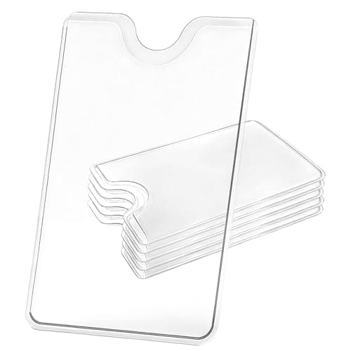 Image of 6 Pack Clear Credit Card Sleeves,Transparent Single Plastic Credit Card Holder Sturdy Plastic Sleeve,Waterproof Debit Card Holder Protector Sleeves for Bank Cards,ID Cards,Wallet,Social Security Card