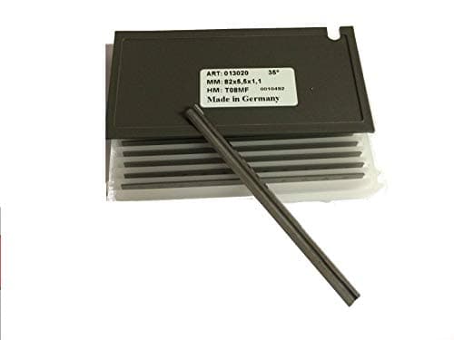 Image of Box of 10 x 82mm Carbide TCT Planer Blades for Makita D-35302 Planer Reversible Knives - Made in Germany