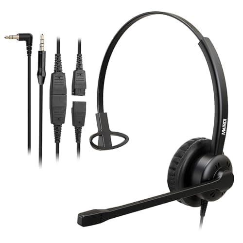 Image of MAIRDI 2.5mm Phone Headset with Microphone Noise Canceling for Landline Deskphone, Telephone Headset for Call Center Office, 2,5mm Jack Headset for Polycom Panasonic Cisco Vtech Undiden Cordless DECT