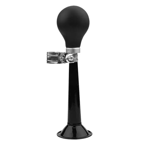 Image of Bike Air Horn Bicycle Cycling Retro Chrome Metal Hooter Loud Bell Bugle Trumpet Alarm Rubber Squeeze Bulb, 8.46 Inch(Black)