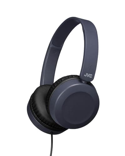 Image of JVC HA-S31M Wired Over-Ear Headband Headphones with Microphone & Remote - Slate Blue