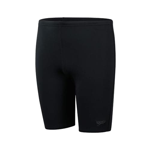 Image of Speedo Boys Endurance+ Jammer Swimming Trunks | Training | Chlorine Resistant | Quick Drying | Stretch Fabric | Comfort Fit, Black, 15-16