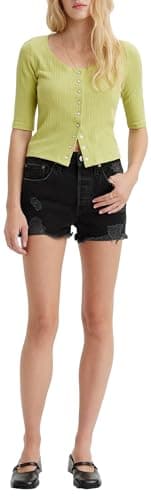 Image of Levi's Women's 501 Original Denim Shorts, Black, 27W