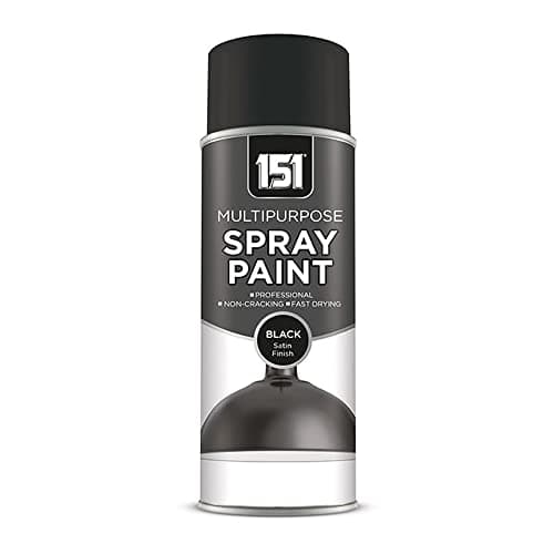 Image of Unknown1 151 Multipurpose Black Satin Spray Paint - Multi-Surface Paint for Metal, Plastic, Brick, Wood, and Paper - Spray Paint For Interior and Exterior Use - 400ml (Pack of 1)