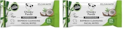 Image of The Cheeky Panda Bamboo Facial Make Up Remover Wipes | Sustainable Face Wipes Eye Makeup Remover | Coconut Scented Pack of 50 Face Wipes | 99% Purified Water