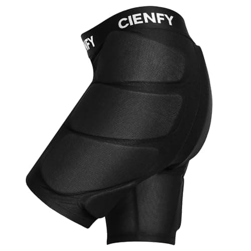 Image of Cienfy Protective Padded Shorts EVA Tailbone Pad for Snowboarding, Skating and Skiing, 3D Hip Protection Impact Gear for Hip, Butt and Tailbone(Large)