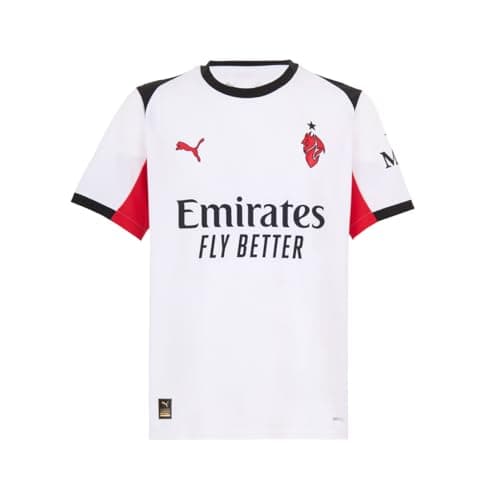 Image of Puma Mens AC Milan Away Shirt 2025 2026 Adults Short Sleeve White/red M