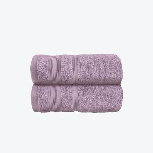 Image of Allure Zero Twist Hand Towel Set for Bathroom, Pack of 2, 50 x 85cm, 100% Egyptian Cotton (Heather)