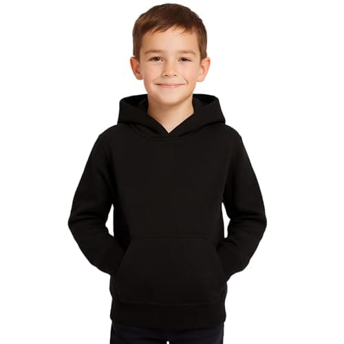 Image of A2Z 4 Kids Girls Boys Plain Sweatshirt Tie Dye Pullover - Plain Sweat Hoodie Black 9-10