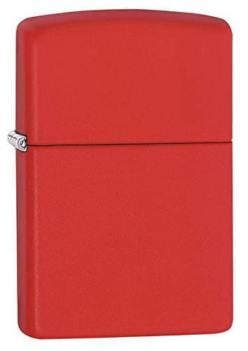 Image of Zippo Windproof Lighter - Customizable Model - Red Matte - Refillable for Lifetime Use - Adjustable Flame - Gift Box - Metal Construction - Made in USA