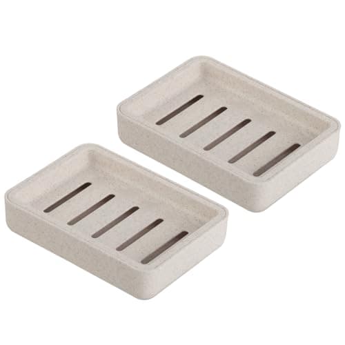 Image of Plastic Soap Dish, Soap Bar Holder with Drip Tray, Draining Soap Box for Shower,Kitchen, Bathroom