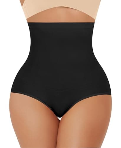 Image of YARRCO Seamless Tummy Control Knickers for Women High Waist Shapewear Shaping Panties Slimming Underwear Butt Lifter Body Shaper Pant Invisible (Black-Seamless,M)
