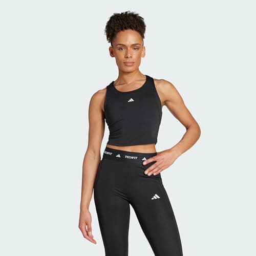 Image of adidas Women's Techfit Cropped Training Tank Top, Black, M