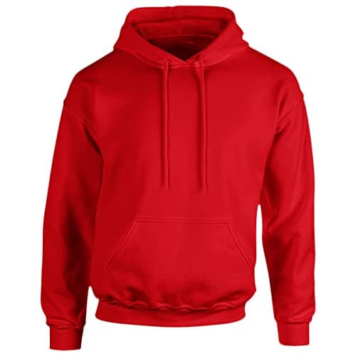 Image of Gift Hub - Unisex Fashion Hoodie - Hooded Pullover with Drawcords & Front Pockets, Fleece Hoodie Sweatshirt for Men and Women - Red - Medium