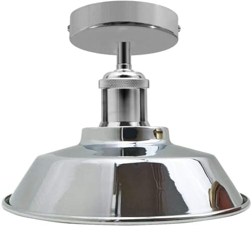 Image of DC VOLTAGE Industrial Ceiling Light Chandelier Semi-Flush Mount E27 Base Chrome Metal Curvy Lights Ceiling Light Fixture for Bedroom Living Dining Room Hallway (Chrome)
