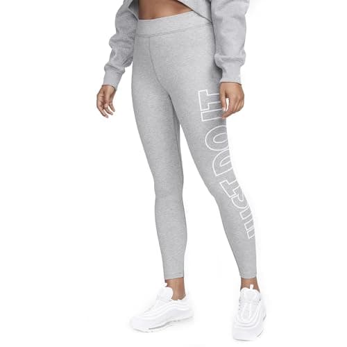 Image of NIKE DV7793-063 W NSW NK CLSC GX HR Tight JDI Leggings Women's DK Grey Heather/White Size S