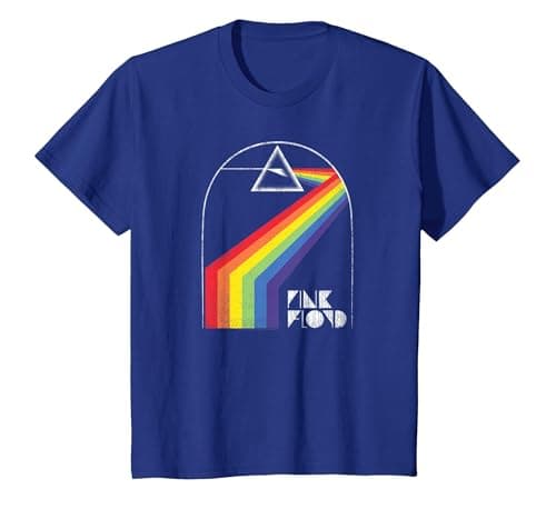 Image of Pink Floyd Distressed Dark Side Yellow Brick Road T-Shirt, Youth, Royal Blue, 4T