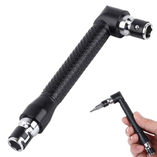 Image of UEKPDM 90 Degree Screwdriver L Shape Wrench 90 Degree Screwdriver L Shape Socket Wrench Double Head Right Angle Screwdriver with 1/4 Inch Hex Socket