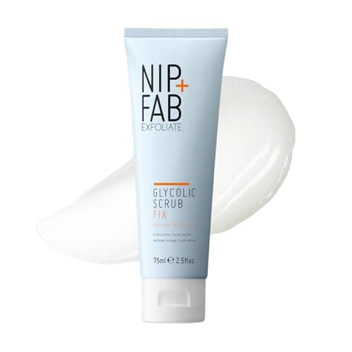 Image of NIP + FAB Glycolic Fix Scrub – 3% Glycolic Acid (AHA) and 1% Salicylic Acid (BHA) Exfoliating Face Scrub for Brightening, Resurfacing and Deep Pore Cleansing, 75ml
